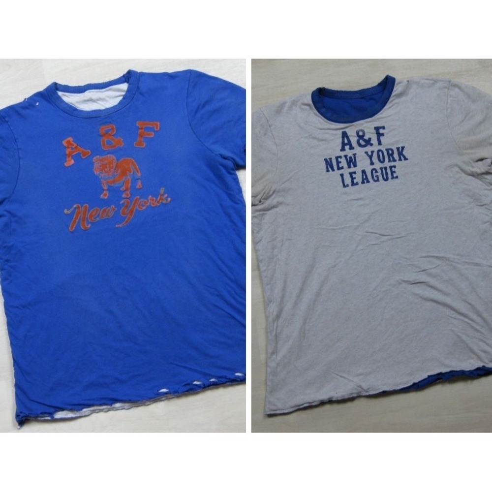 Vintage Y2K Abercrombie & Fitch Double Face Reversible T-Shirt (L) Distressed